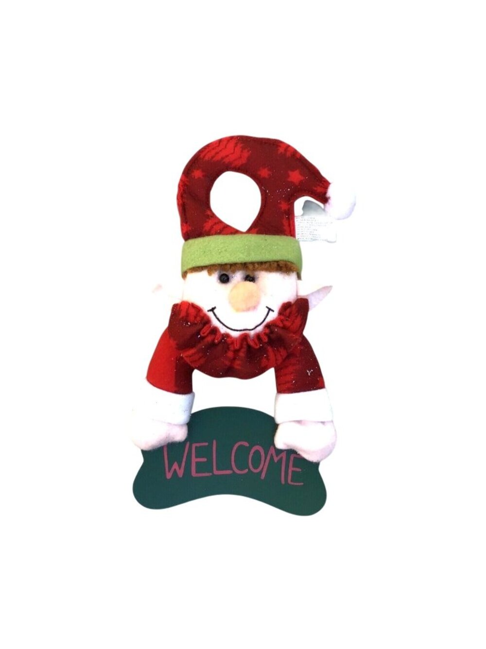 CHRISTMAS 12" ELF WELCOME DOOR SIGN DECORATION -
